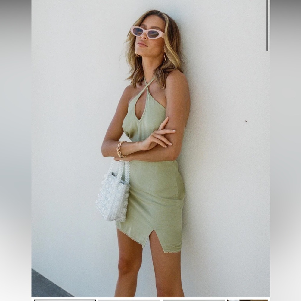Princess Polly Cindy mini dress Sage
